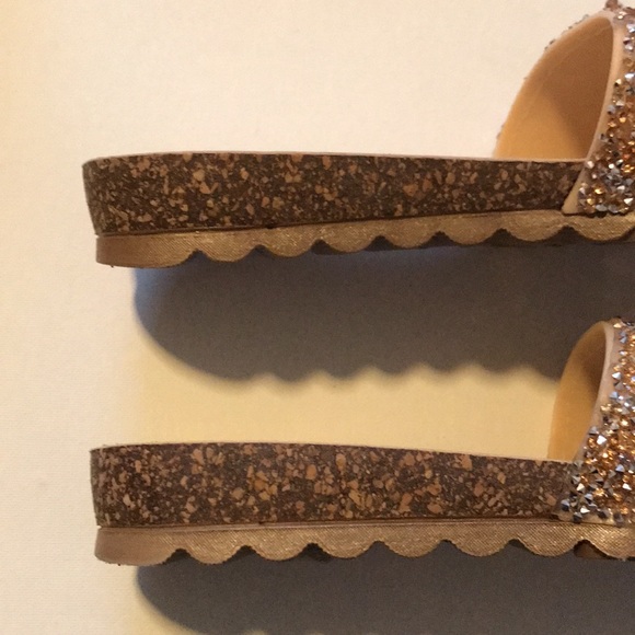 Forever Women's Glitter Cork Slides - Size 6-1/2 - Picture 10 of 14